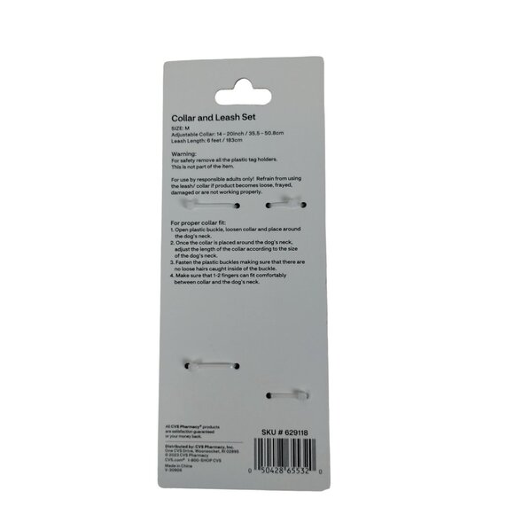 Pet Central Dog Medium 14 to 20 inch Red and Green Plaid Collar and Leash Set - Picture 3 of 4